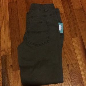 Green cropped boyfriend jeans